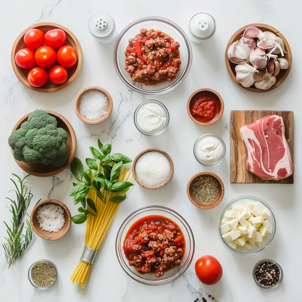 Aromatic Crockpot Spaghetti Meat Sauce ingredients