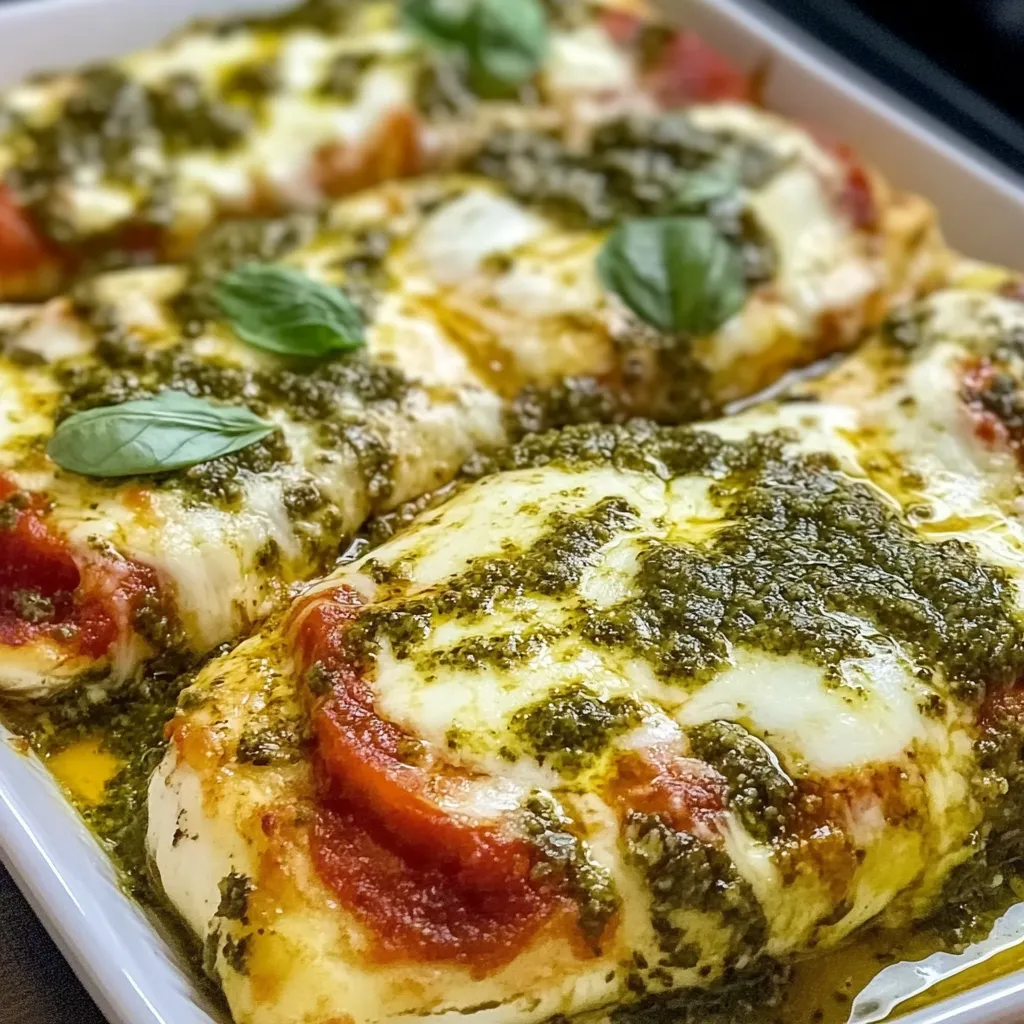 Baked Pesto Mozzarella Chicken Zesty