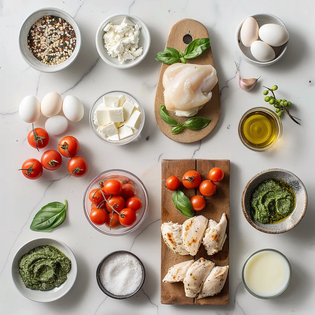 Baked Pesto Mozzarella Chicken Zesty ingredients