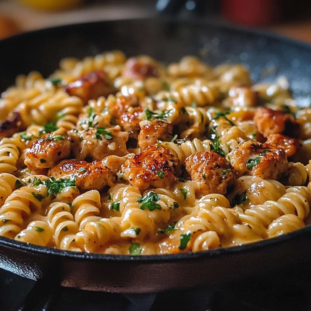 Cheesy Cajun Garlic Chicken Rotini Skillet Fresh