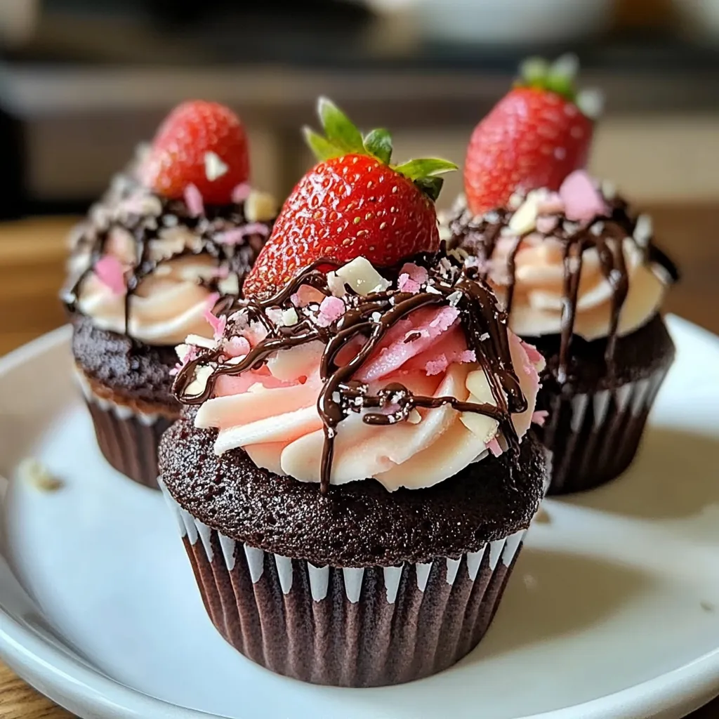 Chocolate Strawberry Cupcakes Scrumptious
