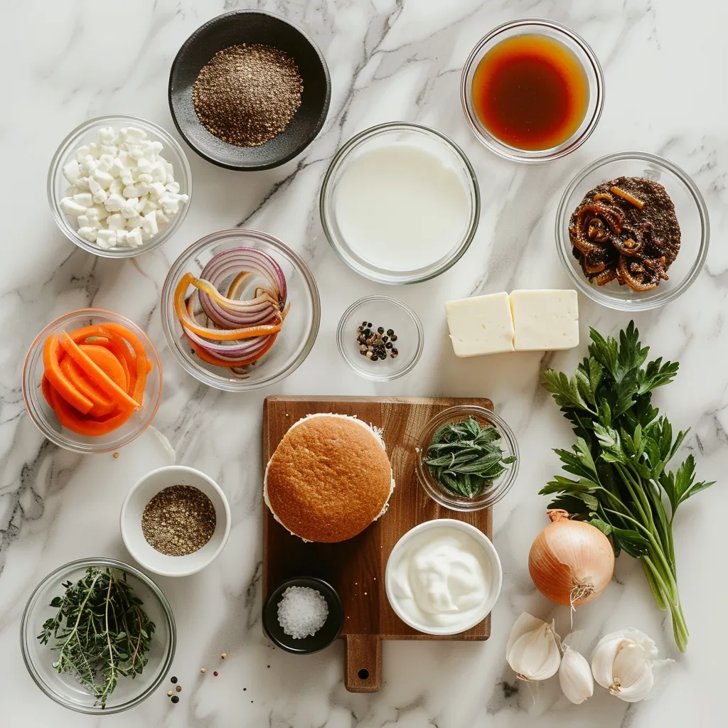 Crispy French Onion Soup Burgers with Caramelized Bliss ingredients
