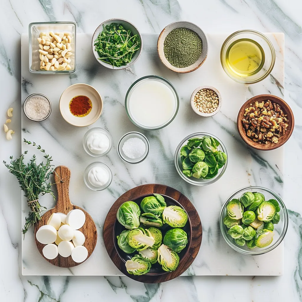 Crispy Maple Dijon Brussels Sprout Salad ingredients