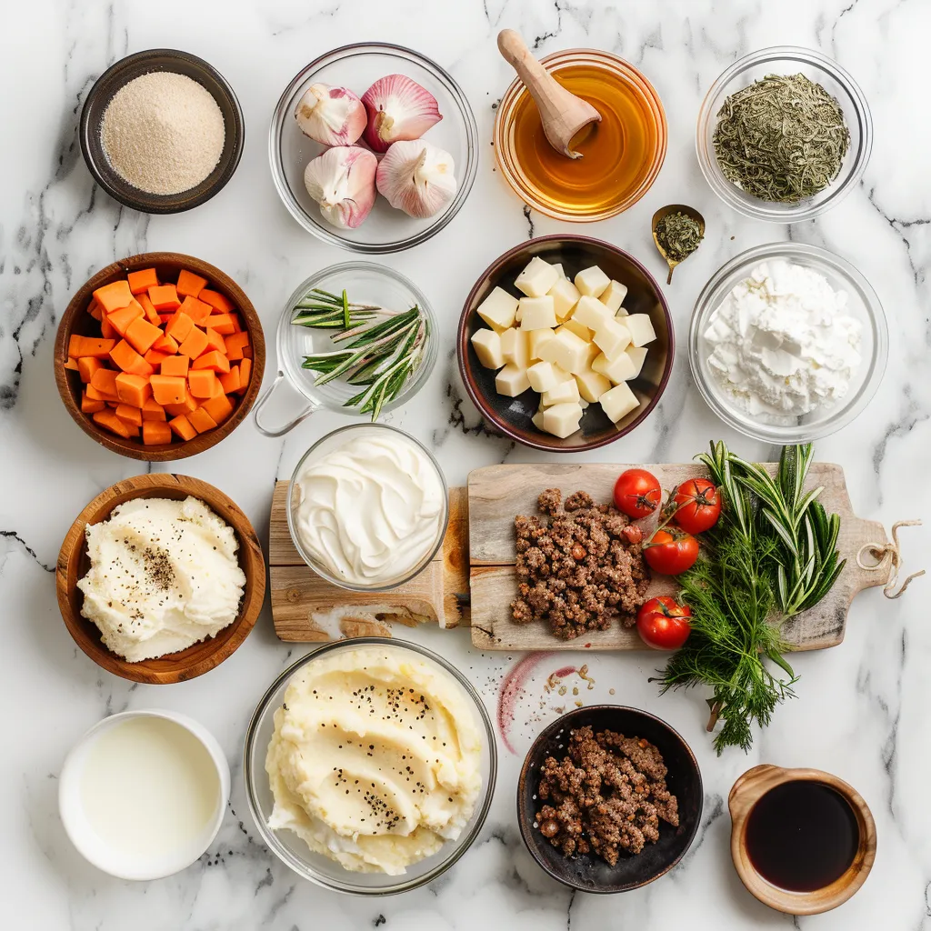Delectable Ground Beef Shepherd’s Pie ingredients