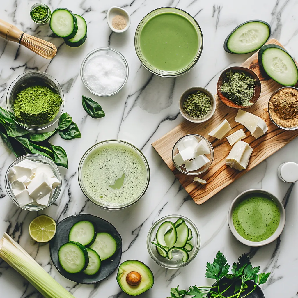 Delightful Iced Matcha Latte ingredients