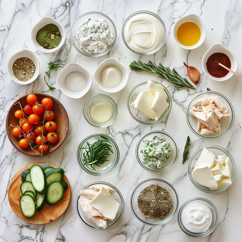 Heavenly Dump and Bake Chicken Tzatziki Casserole ingredients