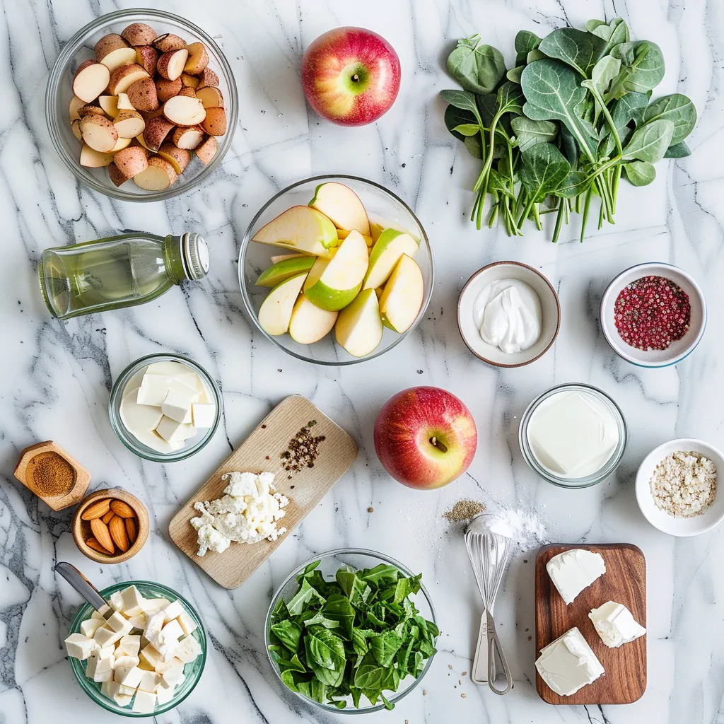 Irresistible Harvest Apple and Greens Salad ingredients