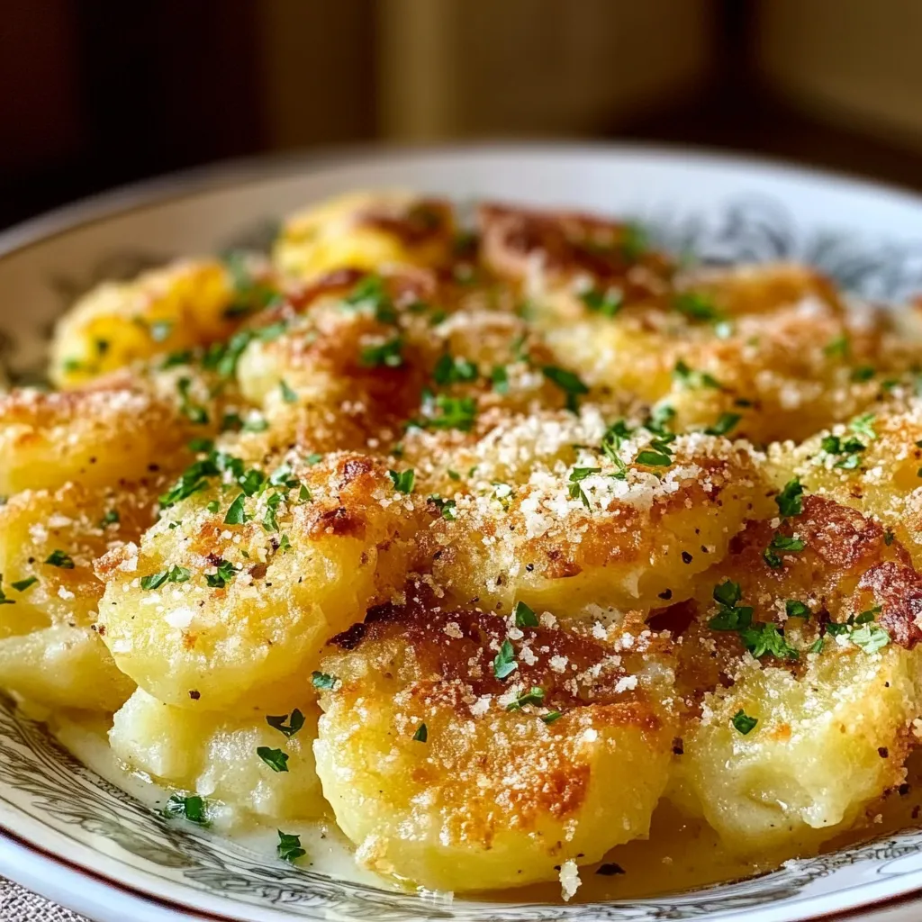Juicy Garlic Butter Parmesan Smashed Potatoes