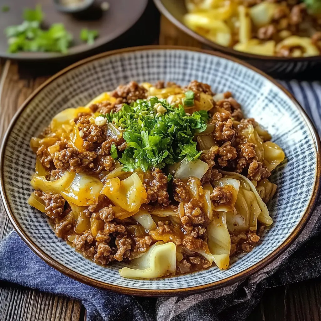 Juicy Ground Beef and Cabbage Skillet