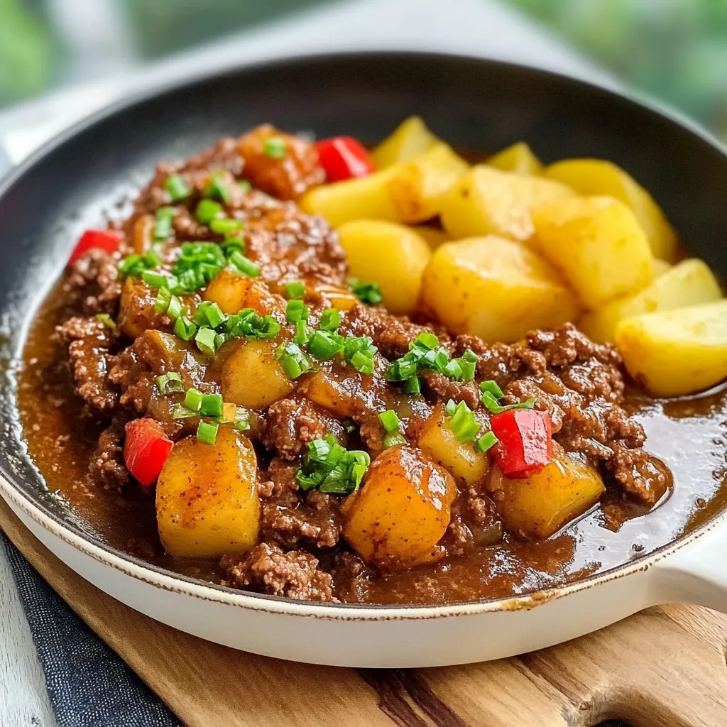 Juicy Top Ground Beef and Potatoes