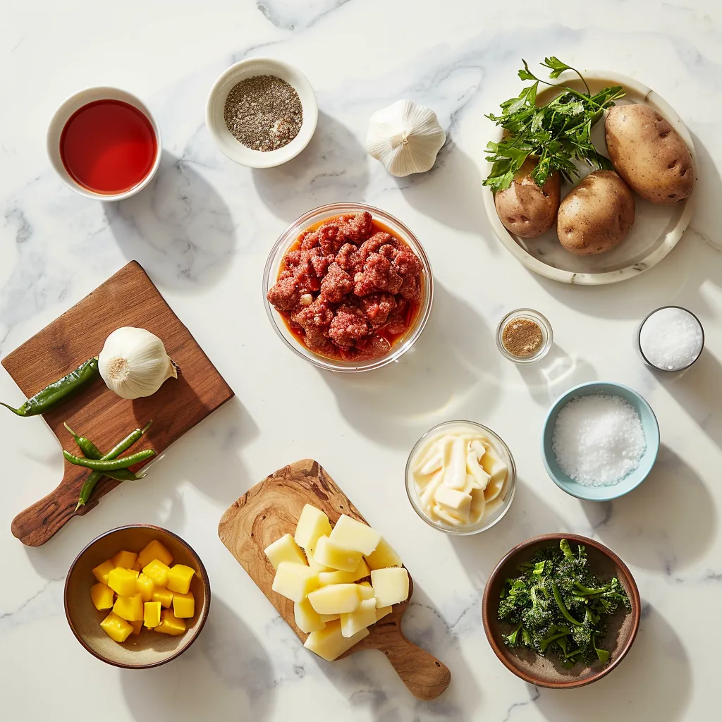 Juicy Top Ground Beef and Potatoes ingredients