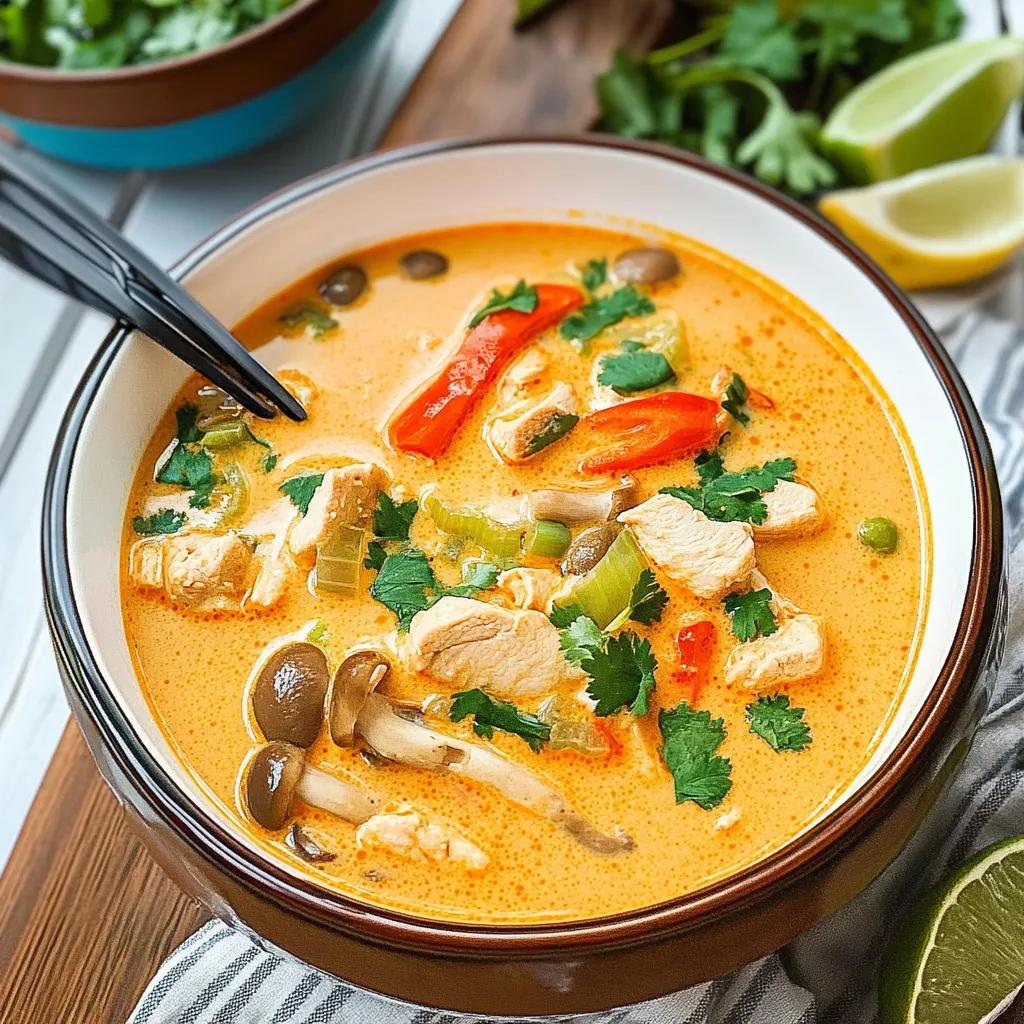 Luscious Crockpot Thai Coconut Chicken Soup