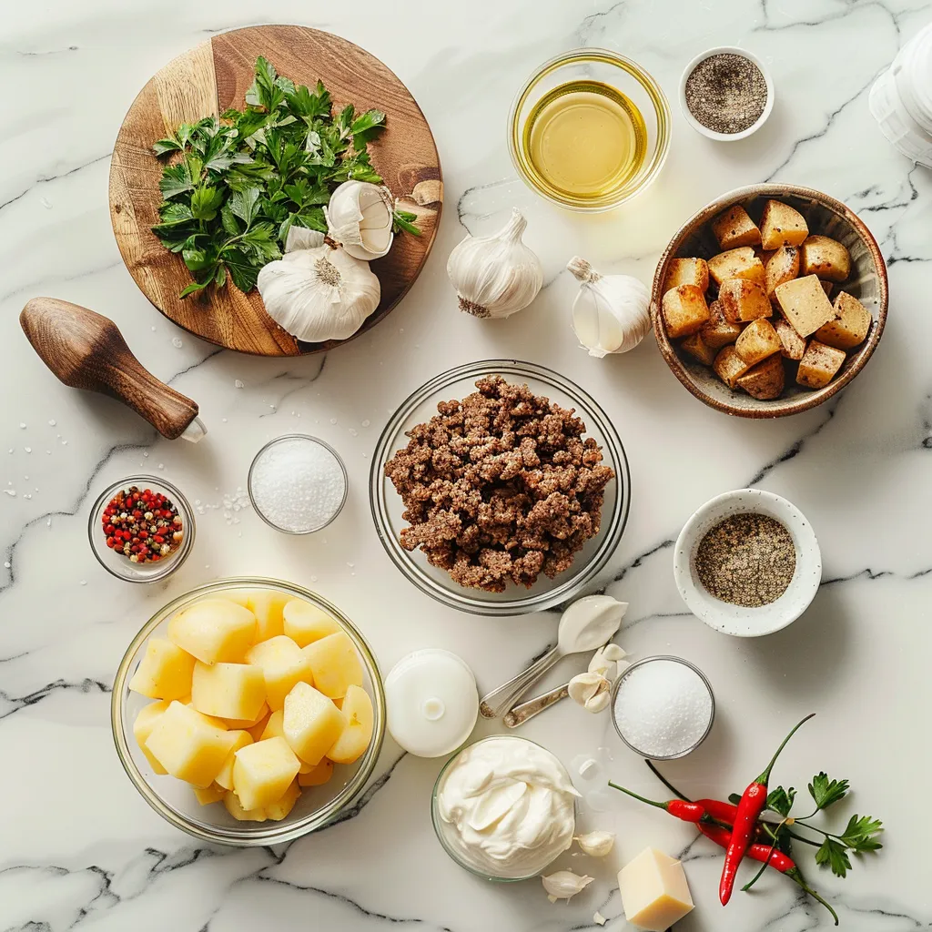 One Pot Ground Beef & Potatoes Mouthwatering ingredients