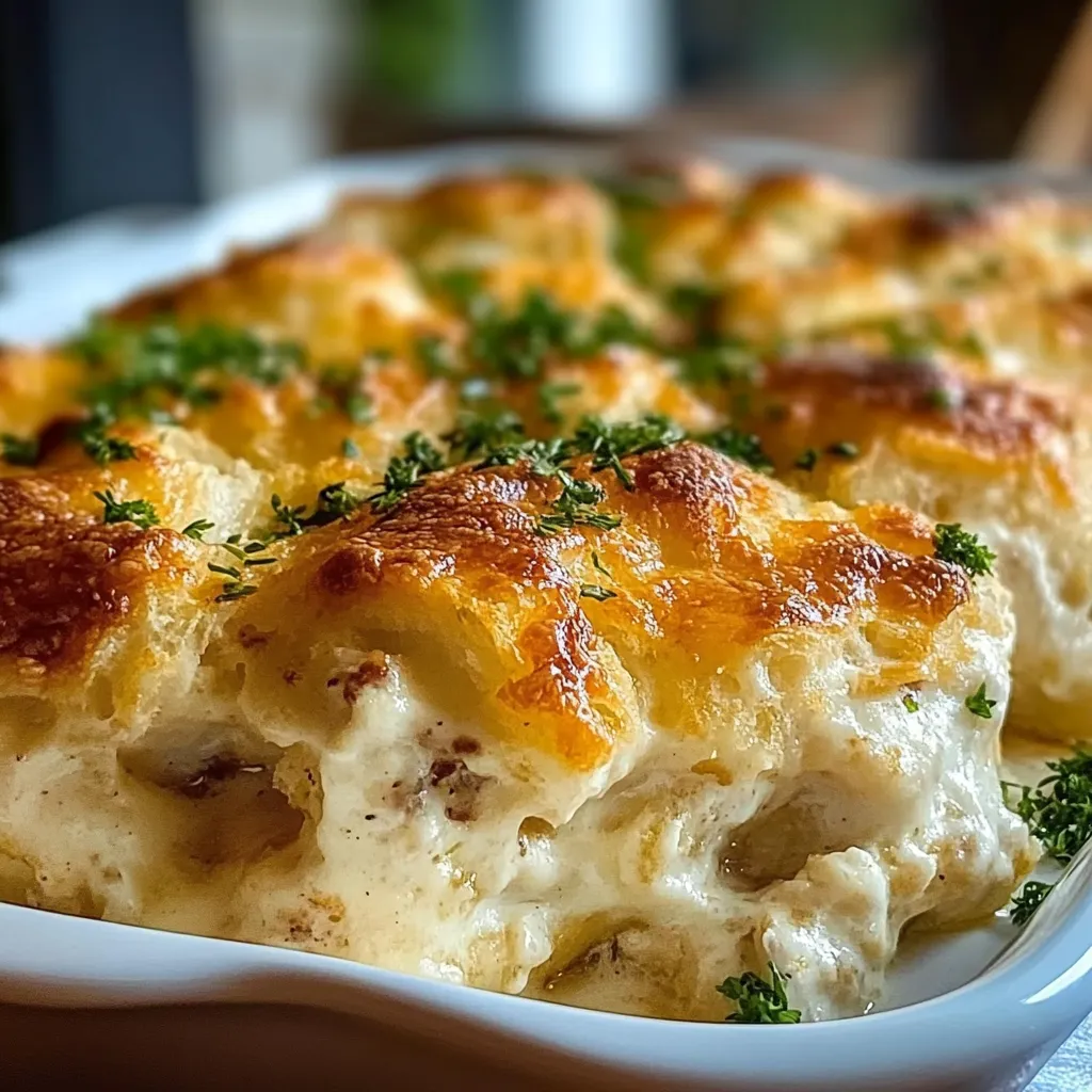 Rich Chicken Bubble Biscuit Bake Casserole