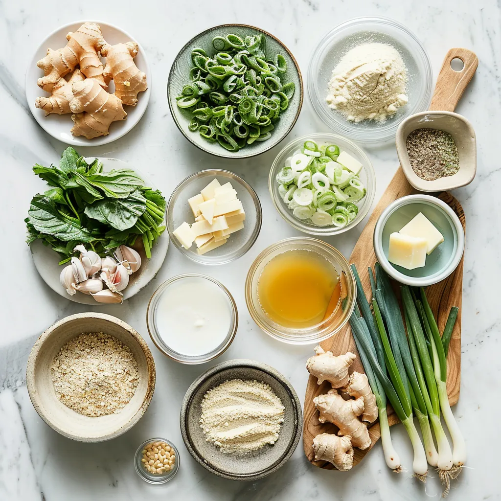 Rich Ginger Scallion Chicken Soup ingredients