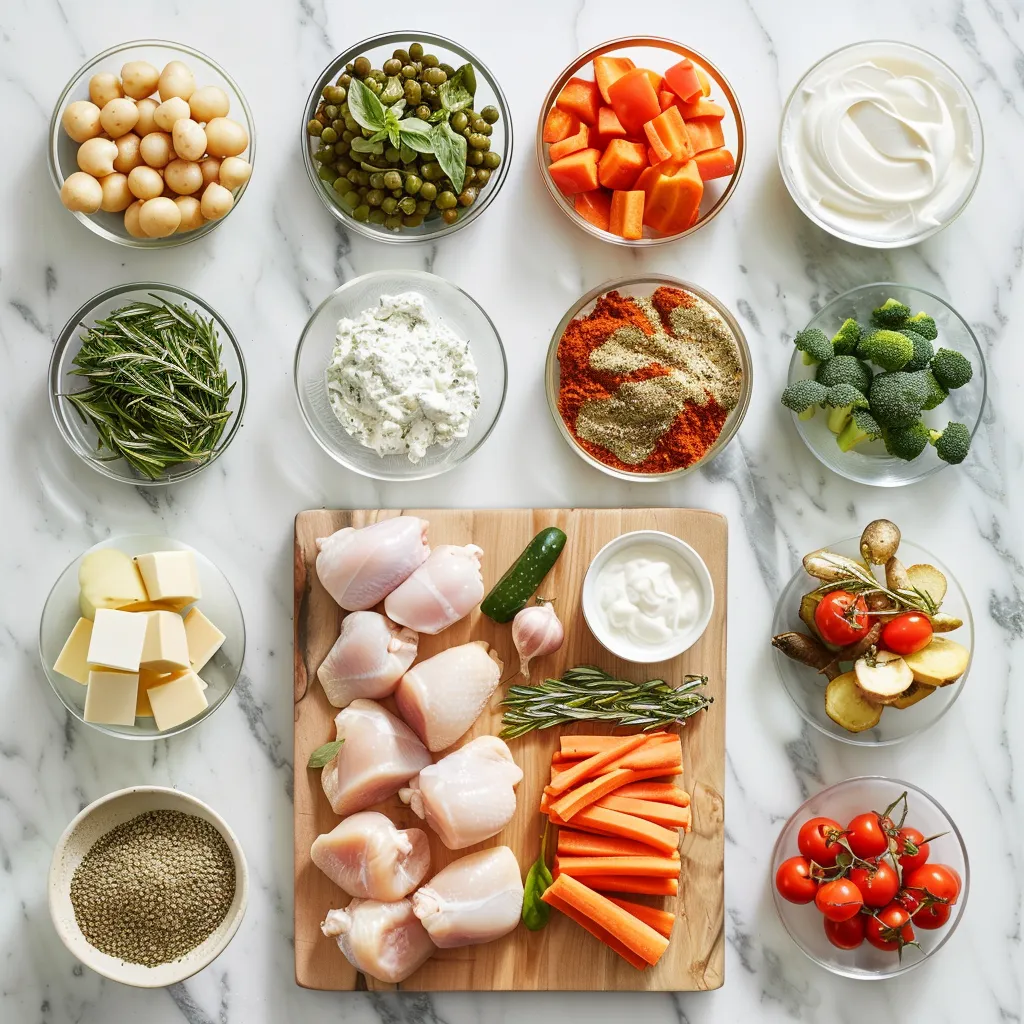 Rich Green Goddess Chicken with Roasted Vegetables ingredients