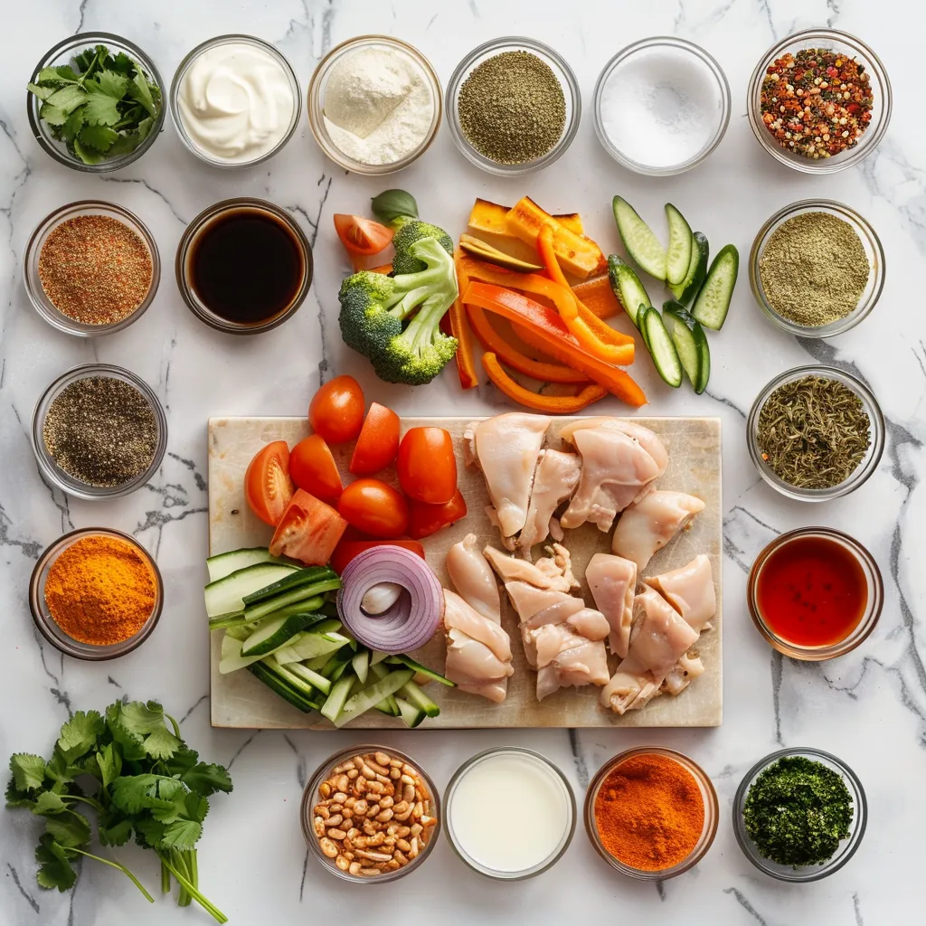 Rich Sheet Pan Chicken Shawarma ingredients