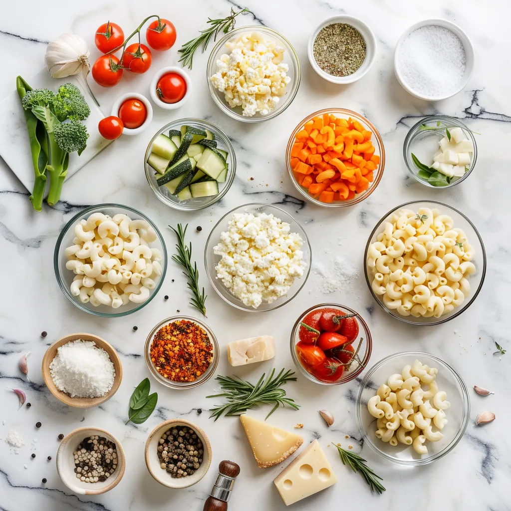 Savory Classic Baked Mac and Cheese with Cottage Cheese ingredients