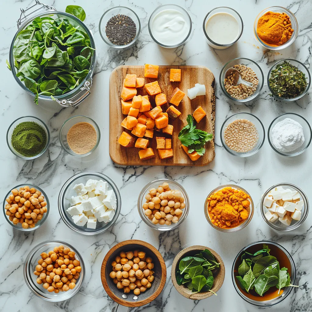 Sweet Potato Chickpea Buddha Bowl ingredients