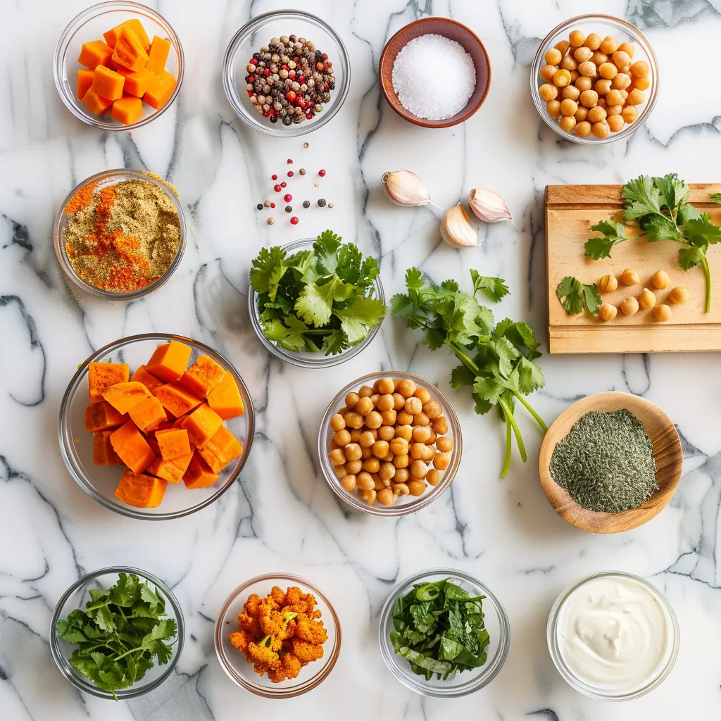 Sweet Potato Chickpea Buddha Bowl ingredients