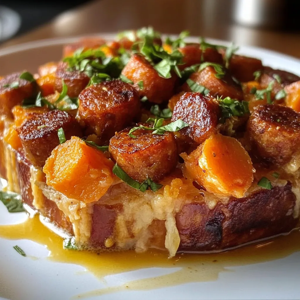 Sweet Potato and Sausage Casserole Delectable