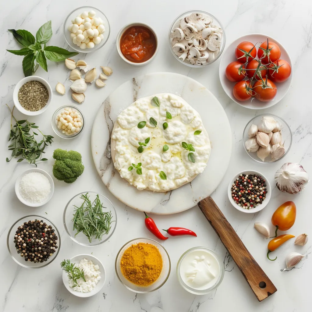 The Finest White Cheese Pizza Fresh ingredients