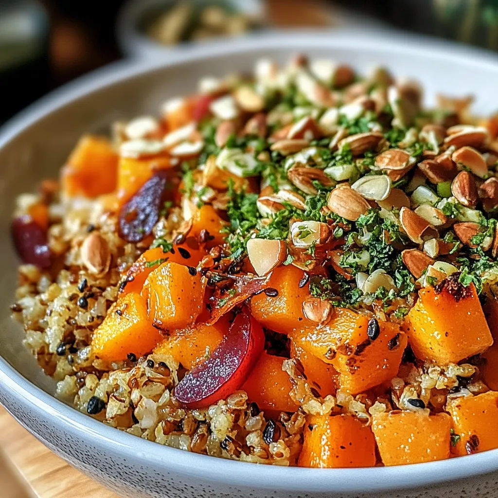 Yummy Autumn Grain Bowl with Roasted Pumpkin Seeds