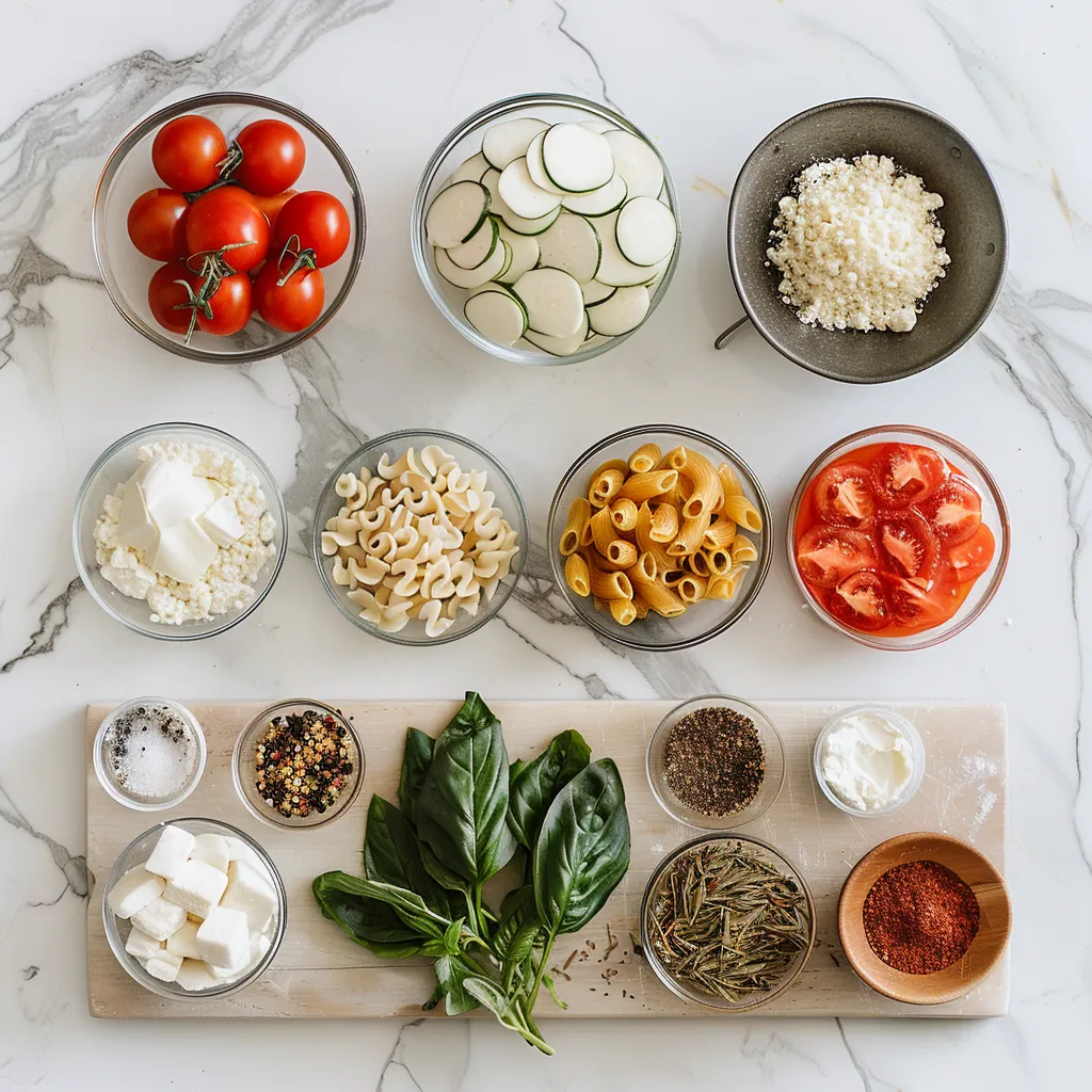 Caprese Pasta Salad Heavenly ingredients