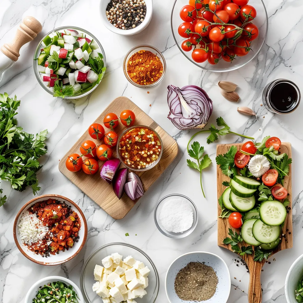 Mexican Salad with Roasted Tomato Vinaigrette Tempting ingredients