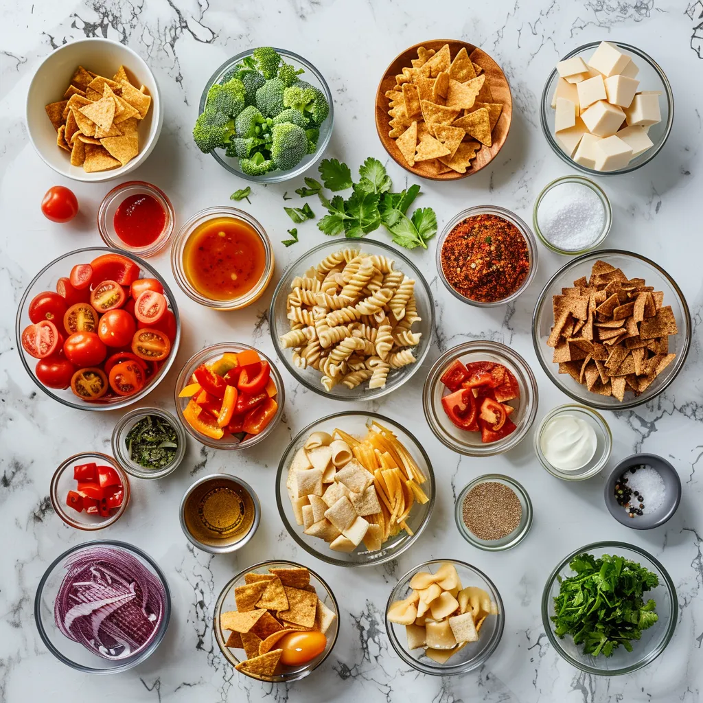 Taco Pasta Salad With Doritos Heavenly ingredients