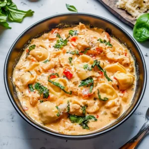 Save This Amazing Creamy Chicken Tortellini with Veggies Delight — Quick,