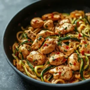Quick Quick 25-Minute Garlic Chicken Zucchini Noodle Stir-Fry: Light, Zesty, One-Pan