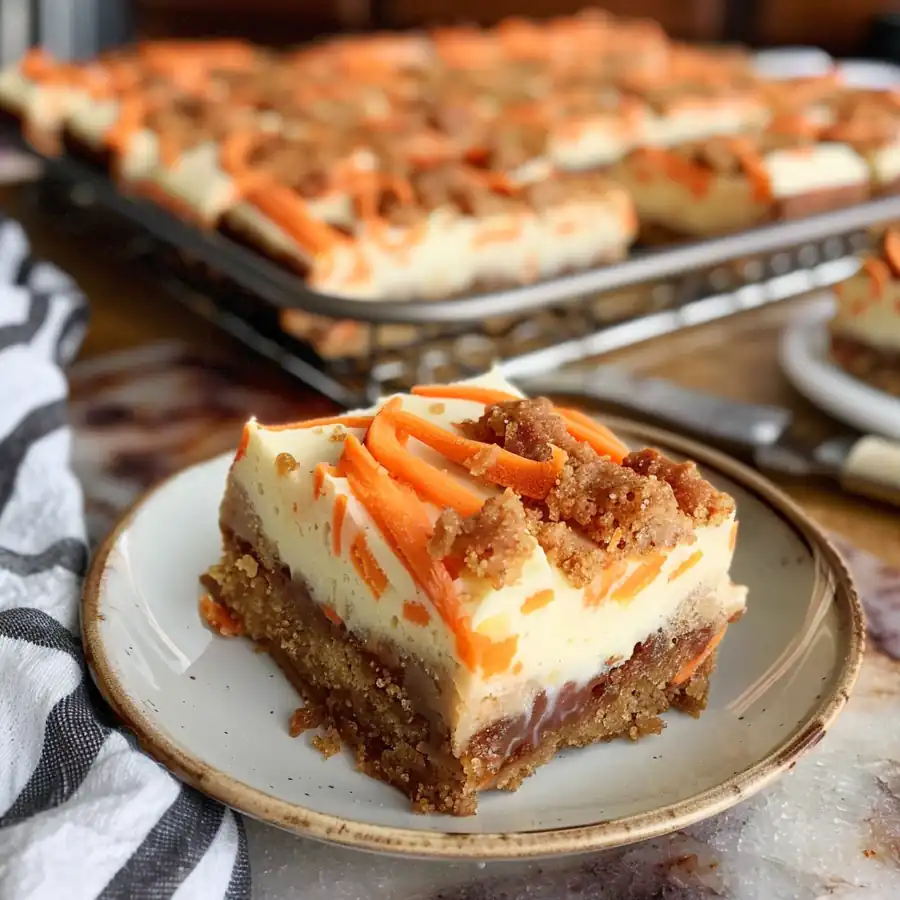 Kid-Approved Delicious Carrot Cake Cheesecake Bars – Fluffy, Tangy & Perfectly