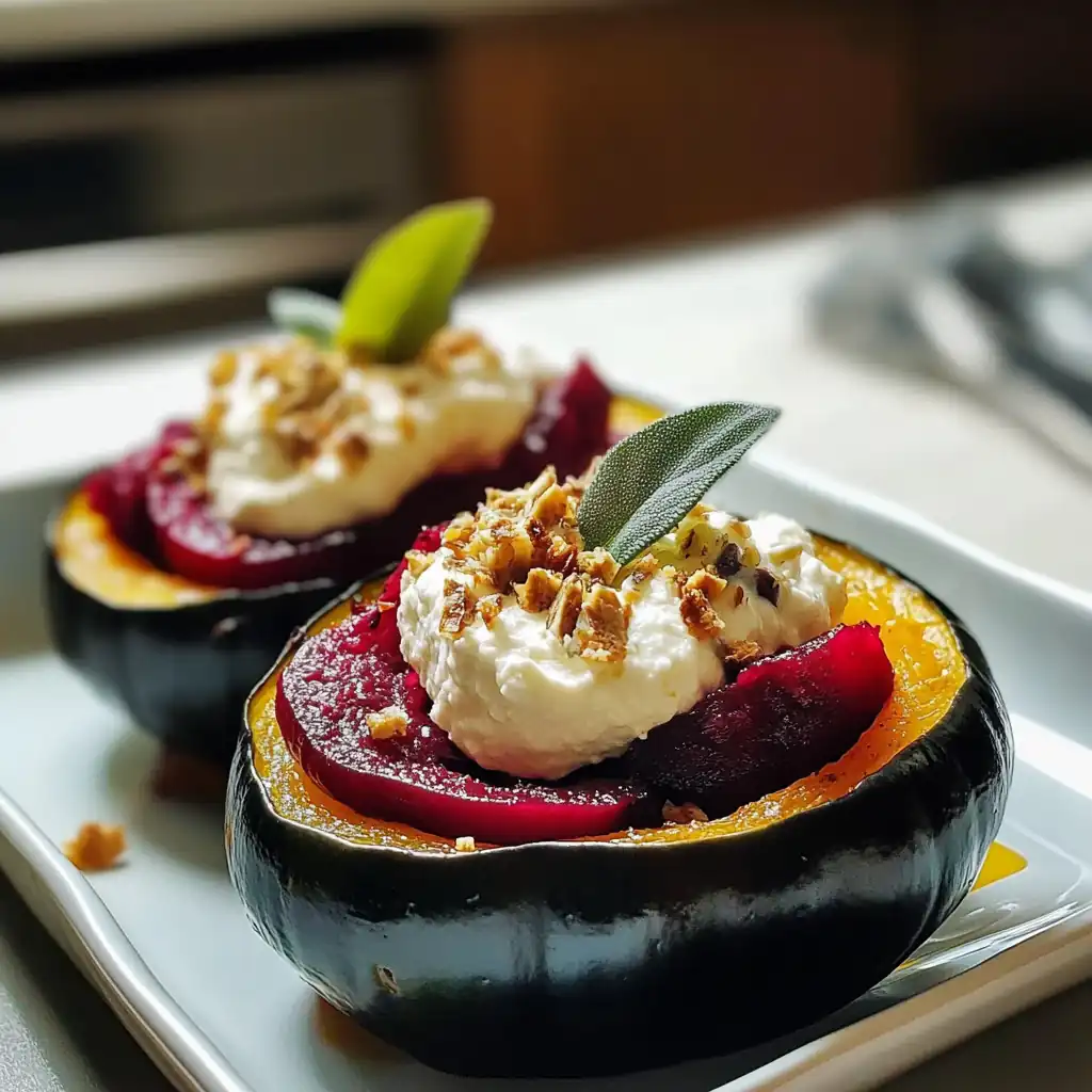 Irresistible Roasted Beet & Ricotta Stuffed Acorn Squash Feast