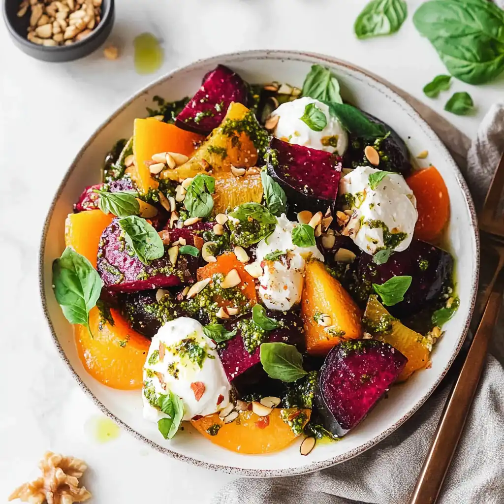 Burrata and Roasted Beet Salad — A Colorful Gourmet Feast