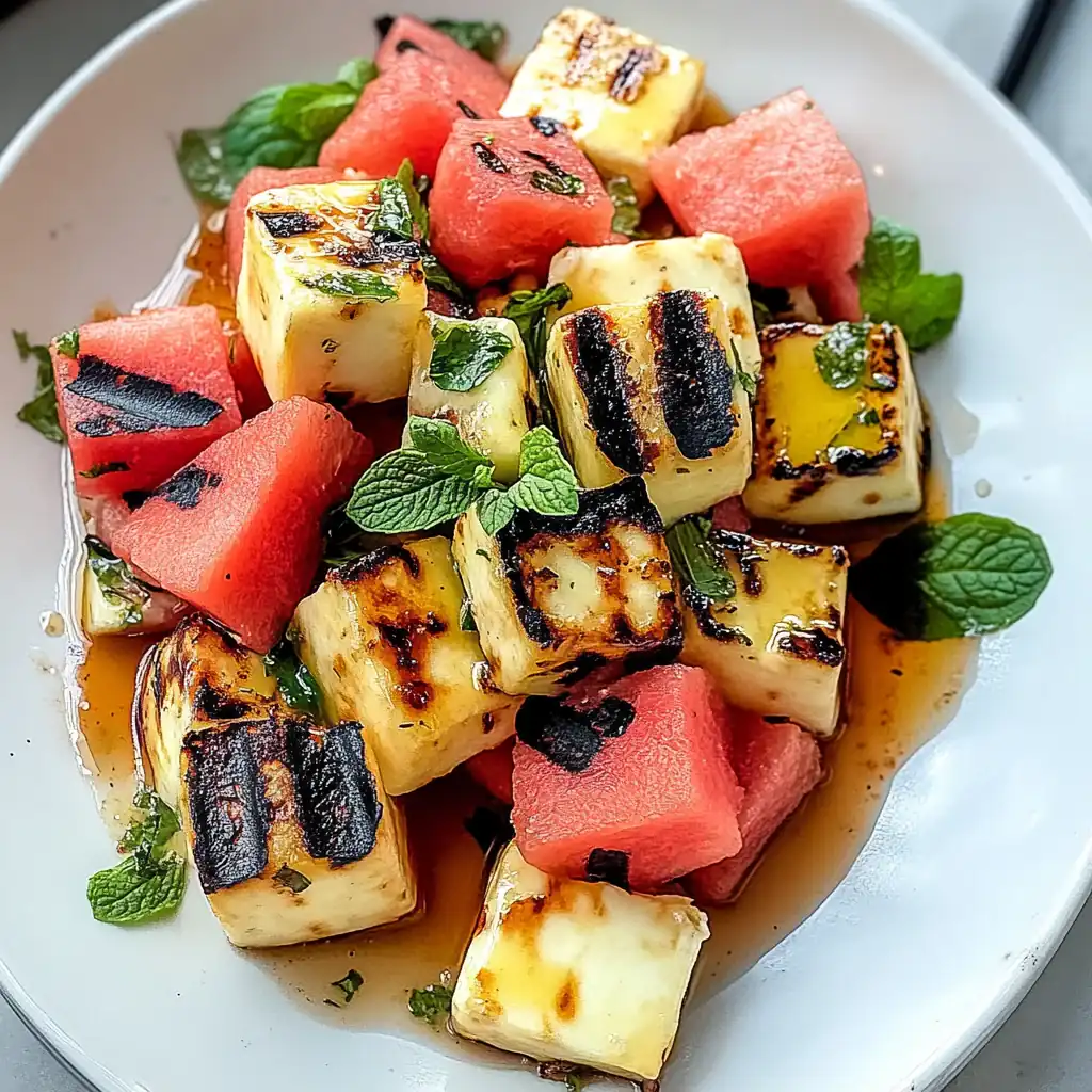 Salty & Sweet Perfection: Grilled Halloumi Watermelon Salad