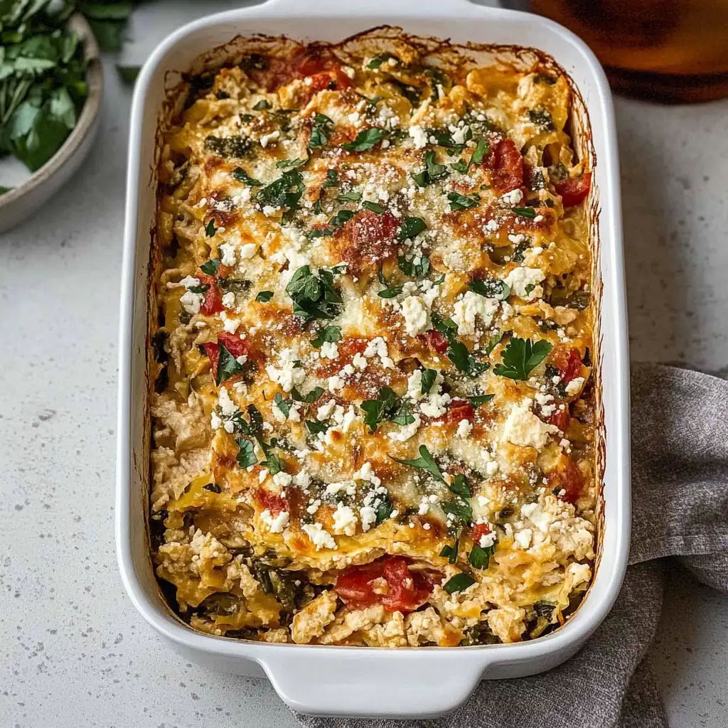 Greek Chicken Casserole Explosion, Quick, Flavorful Dinner