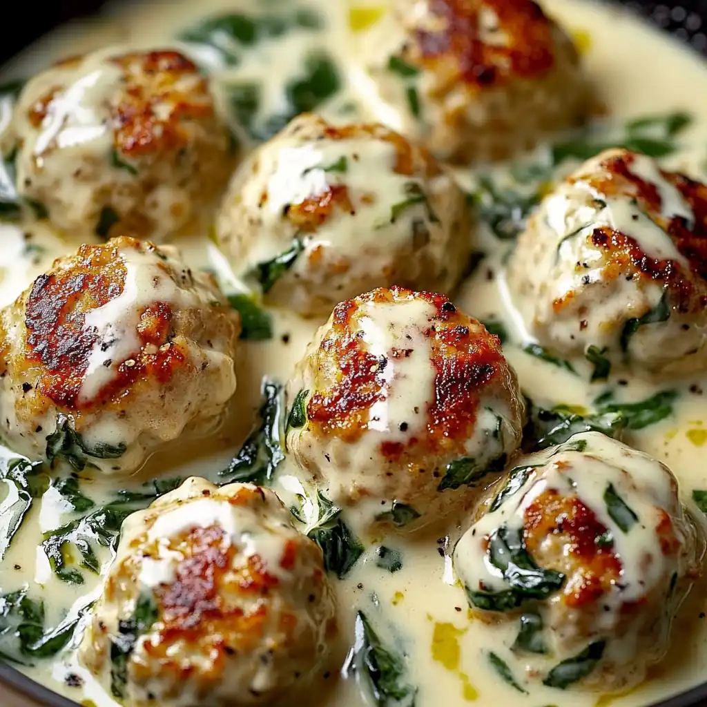 Creamy Spinach Alfredo Chicken Meatballs — A Southern Comfort Treat