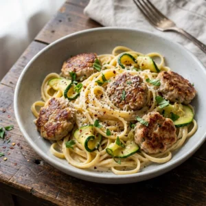 Creamy One-Pan Zucchini and Sausage Pasta Recipe: Easy Garlic Parmesan Dinner | Quick