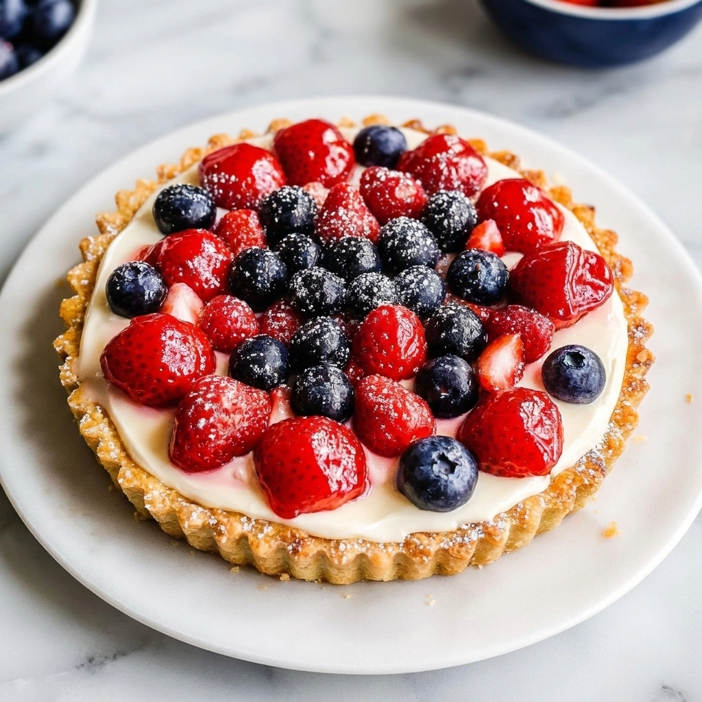 Red, White and Blue No-Bake Fruit Tartlets for July 4th