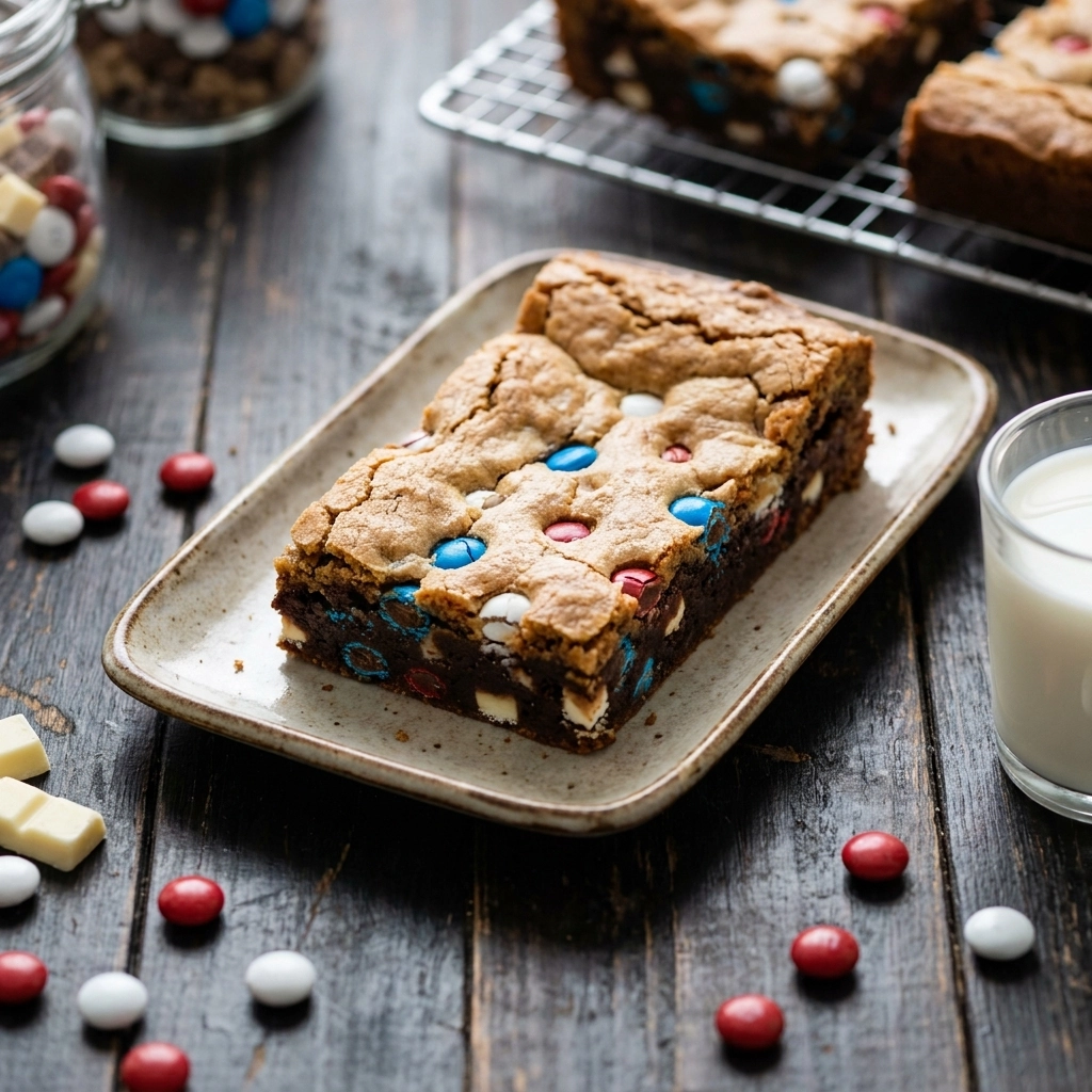 Red White & Blue Cake-Mix Cookie Bars for July 4th
