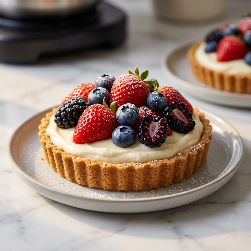 Red, White and Blue No-Bake Fruit Tartlets for July 4th