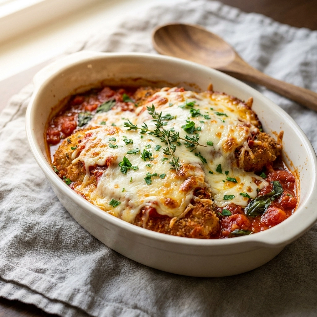 Crispy Chicken Parmesan Casserole Recipe – Easy Crowd-Pleasing Dinner | Cheesy Pasta Bake