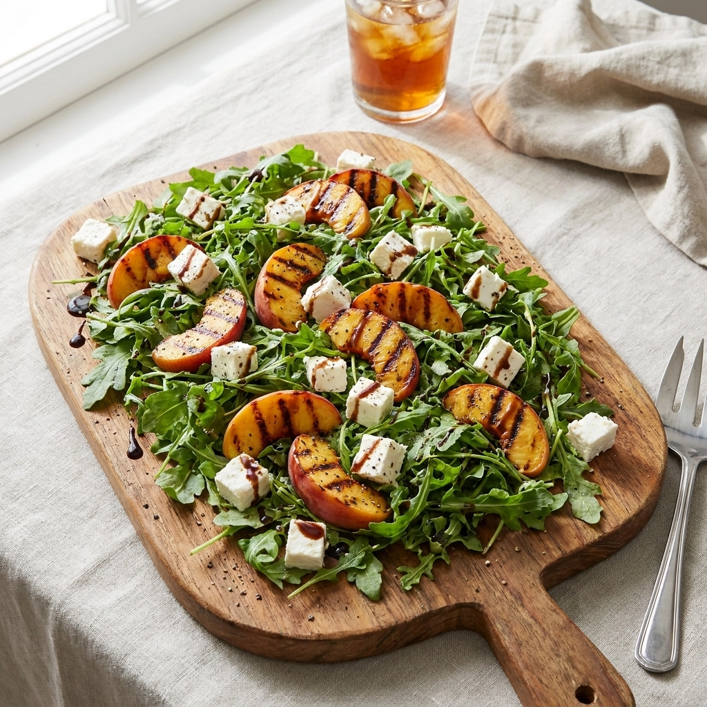 Summer Bliss: Refreshing Peach Feta Arugula Salad Recipe