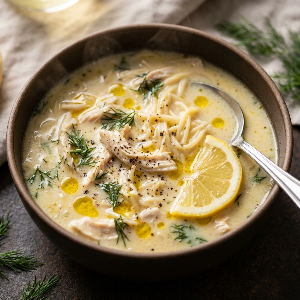 Mediterranean Lemon Chicken Soup: A Creamy, Comforting Bowl of Sunshine | Easy Greek Avgolemono