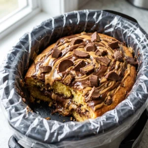 Slow Cooker Peanut Butter Cup Swirl Cake: The Ultimate Gooey Dessert | Easy Crockpot Cake