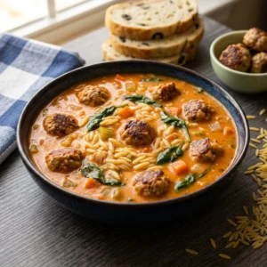 Hearty Turkey Meatball Soup with Fresh Vegetables | Healthy Turkey Soup Recipe