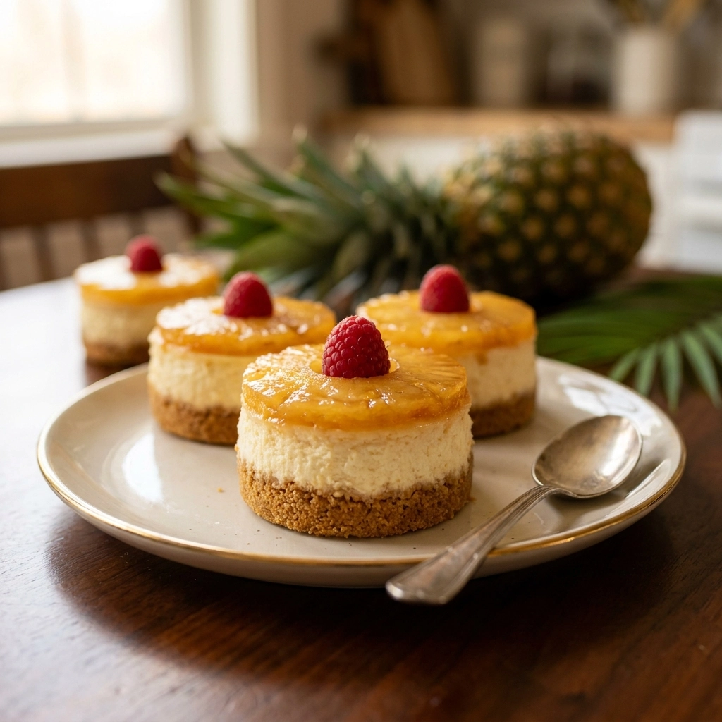 Luscious Mini Pineapple Upside-Down Cheesecakes | Easy Mini Dessert Recipes