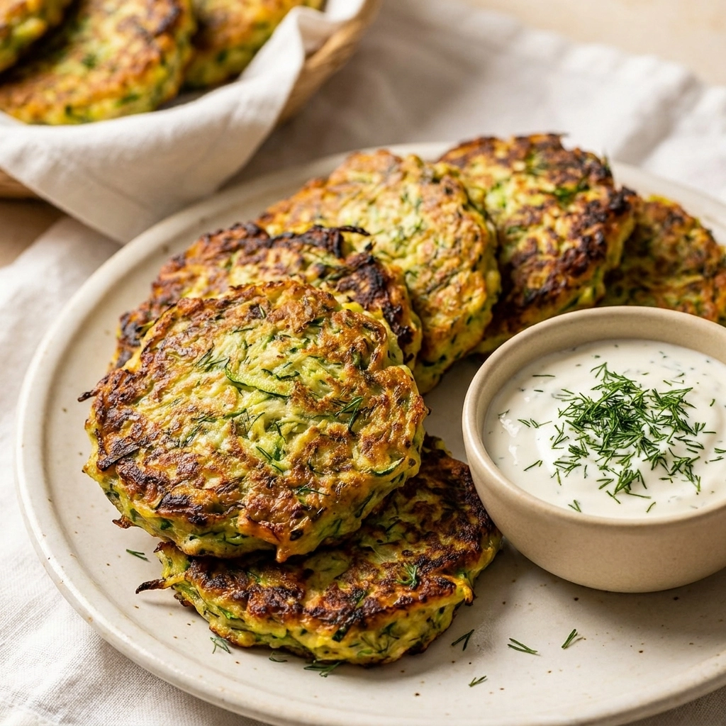 Zucchini Fritters - High Protein, Low Carb & Air Fryer | Healthy Keto Appetizer