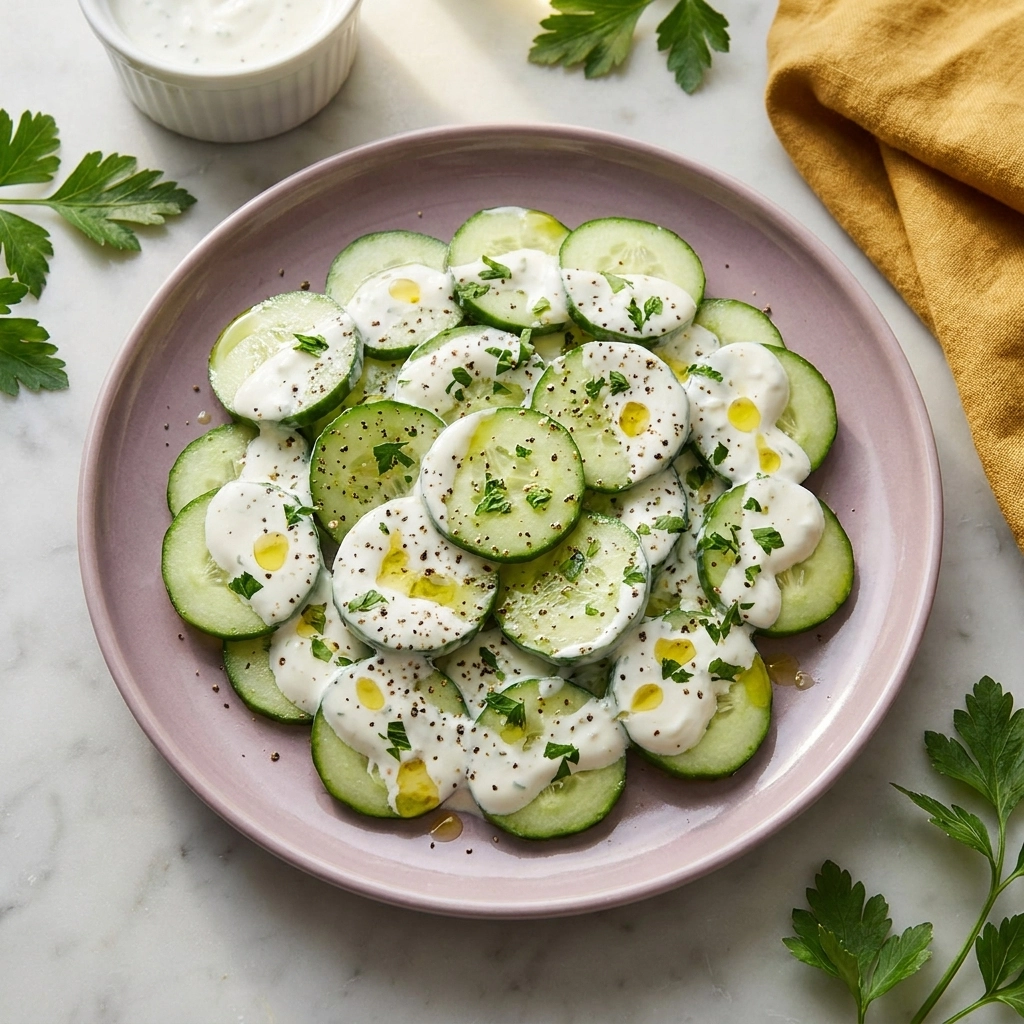 Creamy Cucumber Salad with Greek Yogurt and Fresh Dill | Healthy Summer Side Dish